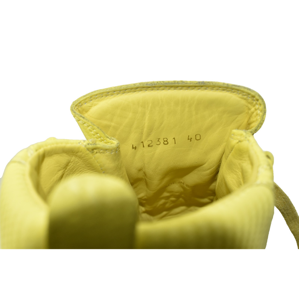 F5 Auth BALENCIAGA Arena Yellow Leather Hi Top Trainer Shoes 412381 Size 40 US 7 - Picture 6 of 9